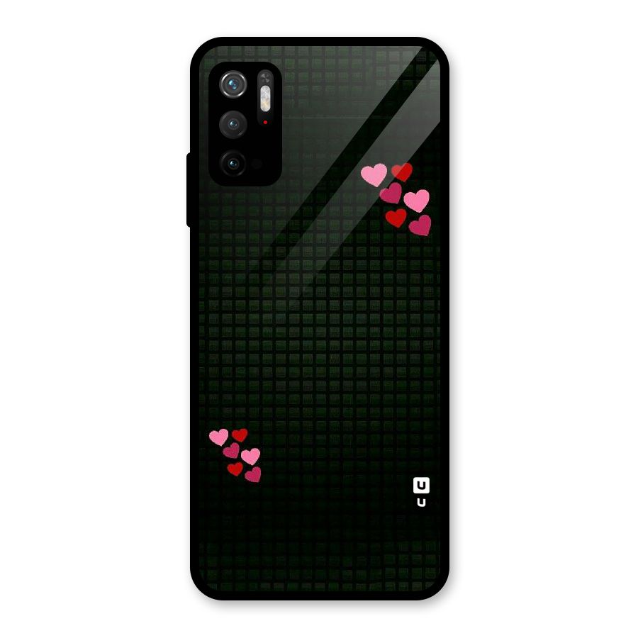 Square and Hearts Glass Back Case for Poco M3 Pro 5G
