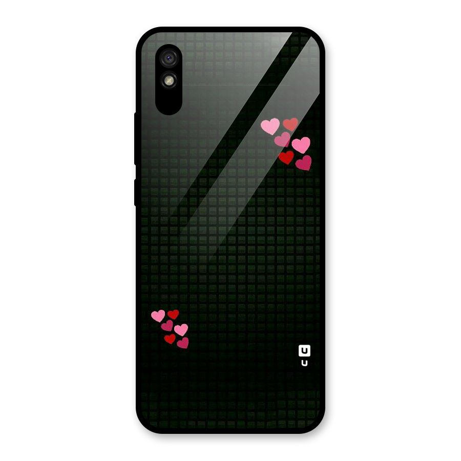 Square and Hearts Glass Back Case for Redmi 9A