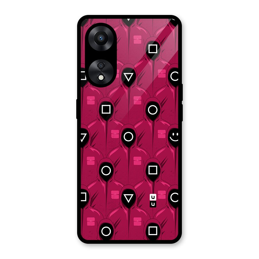 Squid Gamers Pattern Glass Back Case for Oppo A78