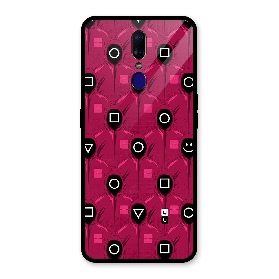 Squid Gamers Pattern Glass Back Case for Oppo F11