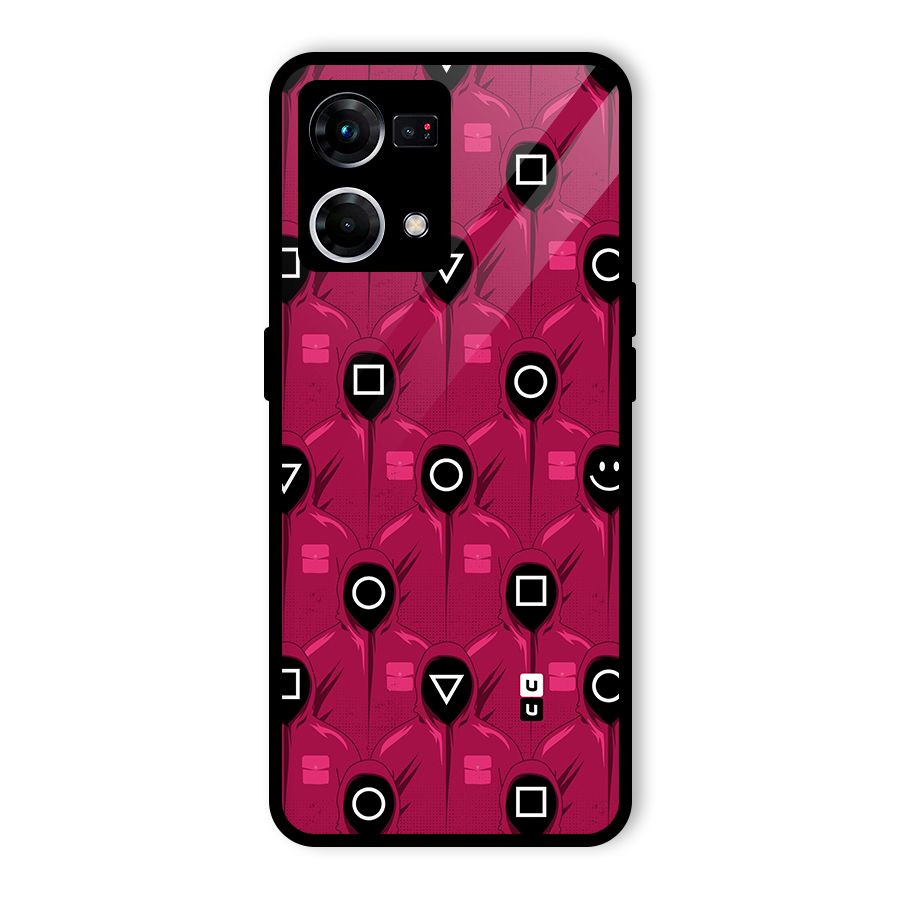 Squid Gamers Pattern Glass Back Case for Oppo F21s Pro 4G