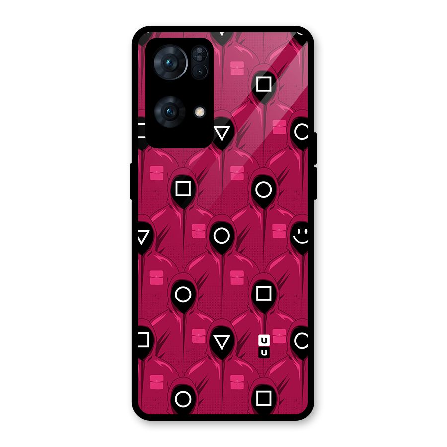 Squid Gamers Pattern Glass Back Case for Oppo Reno7 Pro 5G