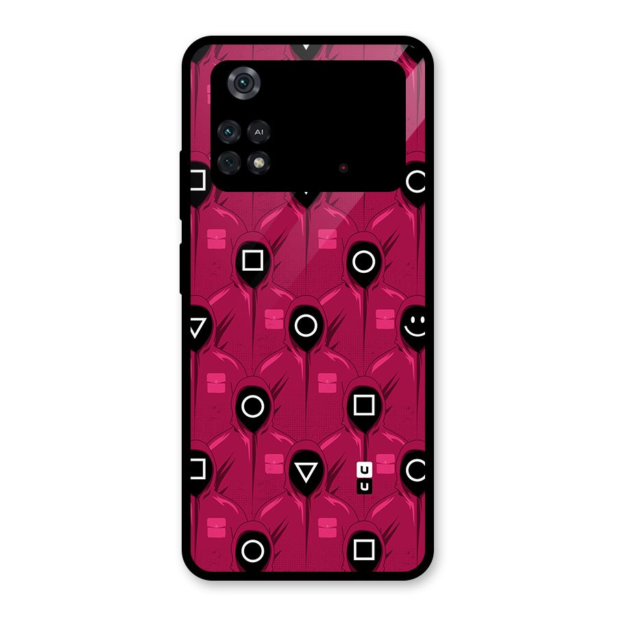 Squid Gamers Pattern Glass Back Case for Poco M4 Pro 4G