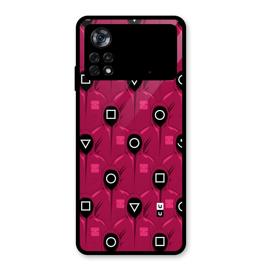 Squid Gamers Pattern Glass Back Case for Poco X4 Pro 5G