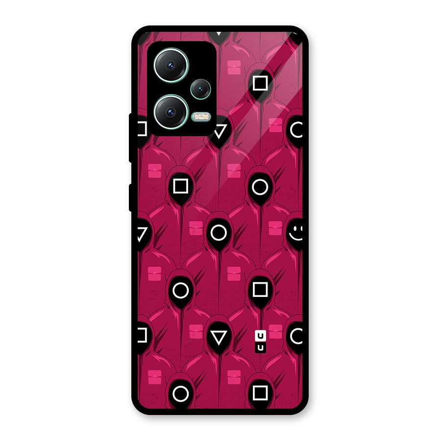 Squid Gamers Pattern Glass Back Case for Redmi Note 12 5G