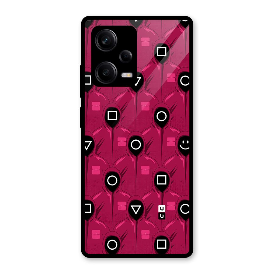 Squid Gamers Pattern Glass Back Case for Redmi Note 12 Pro