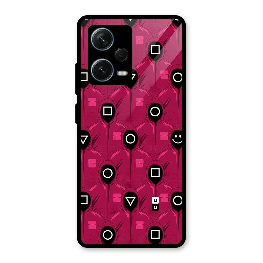 Squid Gamers Pattern Glass Back Case for Redmi Note 12 Pro Plus 5G