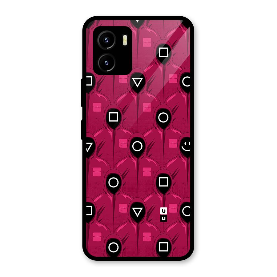Squid Gamers Pattern Glass Back Case for Vivo Y15s