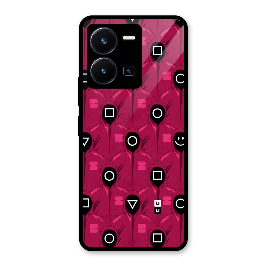 Squid Gamers Pattern Glass Back Case for Vivo Y35