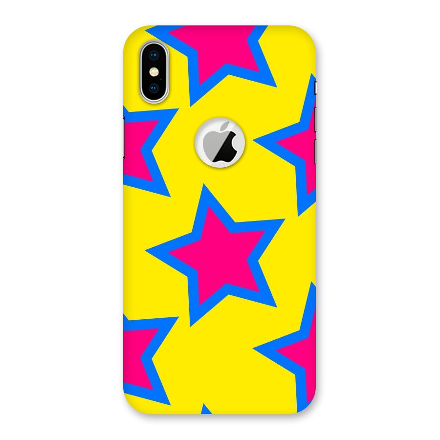 Star Pattern Back Case for iPhone X Logo Cut