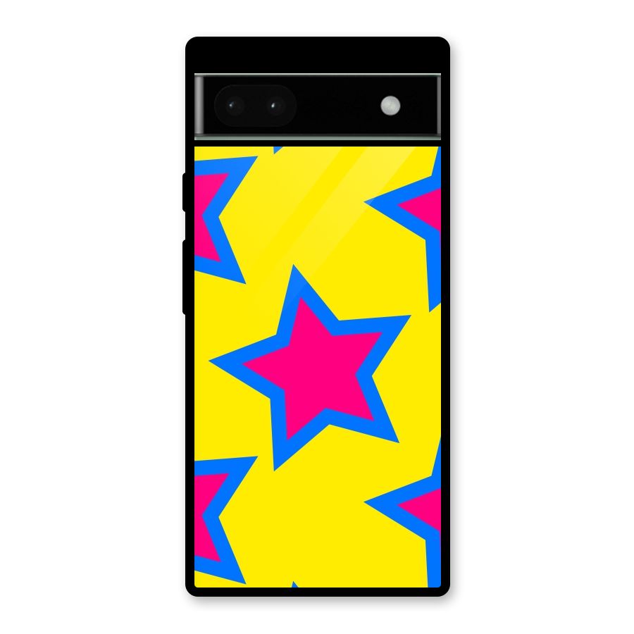 Star Pattern Glass Back Case for Google Pixel 6a