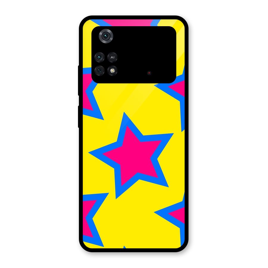 Star Pattern Glass Back Case for Poco M4 Pro 4G