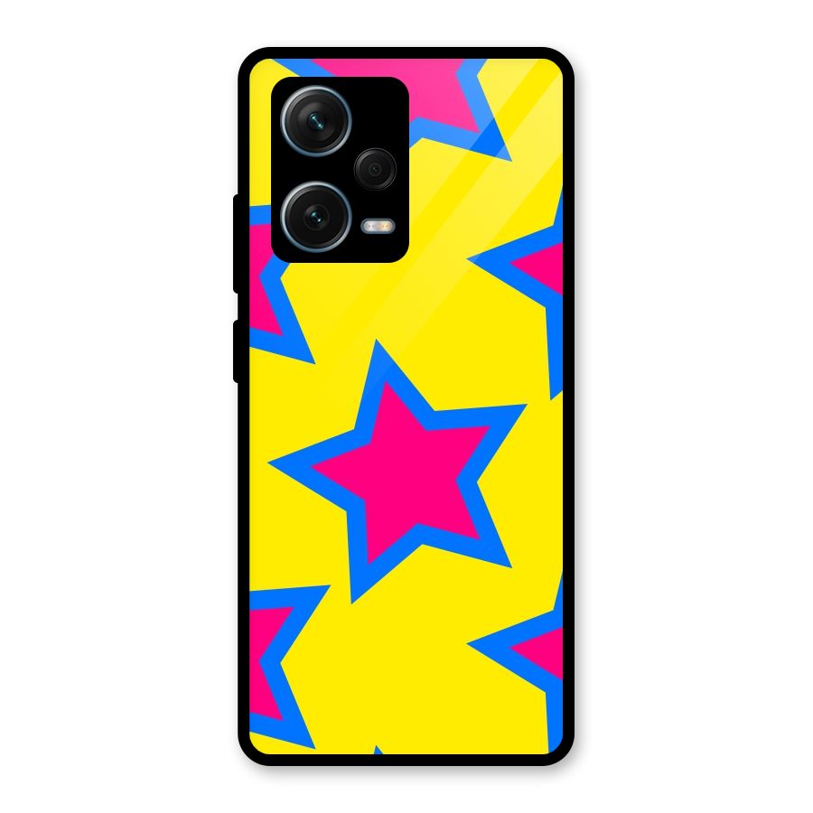 Star Pattern Glass Back Case for Redmi Note 12 Pro Plus 5G