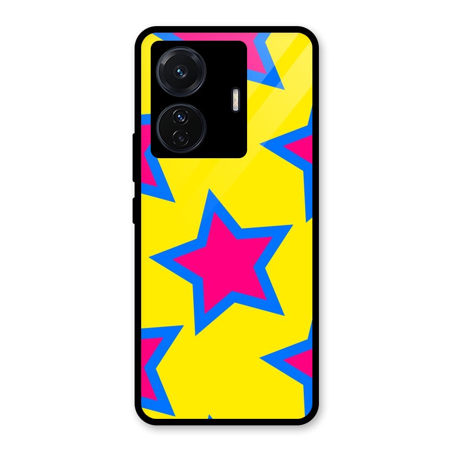 Star Pattern Glass Back Case for Vivo T1 Pro