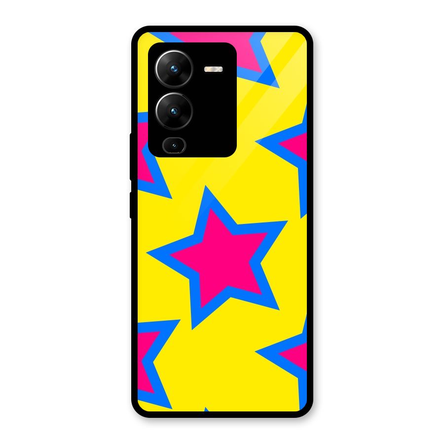 Star Pattern Glass Back Case for Vivo V25 Pro