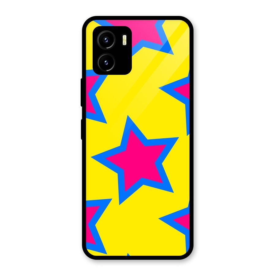 Star Pattern Glass Back Case for Vivo Y15s