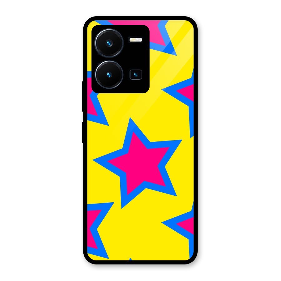 Star Pattern Glass Back Case for Vivo Y35