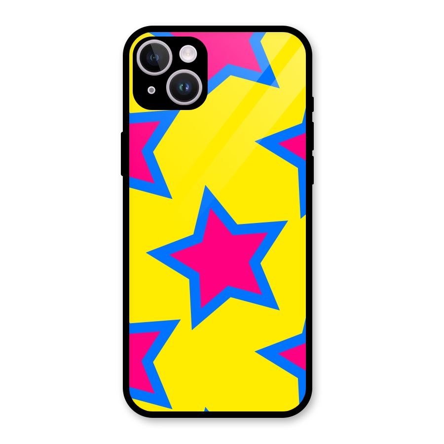 Star Pattern Glass Back Case for iPhone 14 Plus