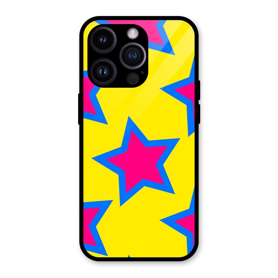 Star Pattern Glass Back Case for iPhone 14 Pro