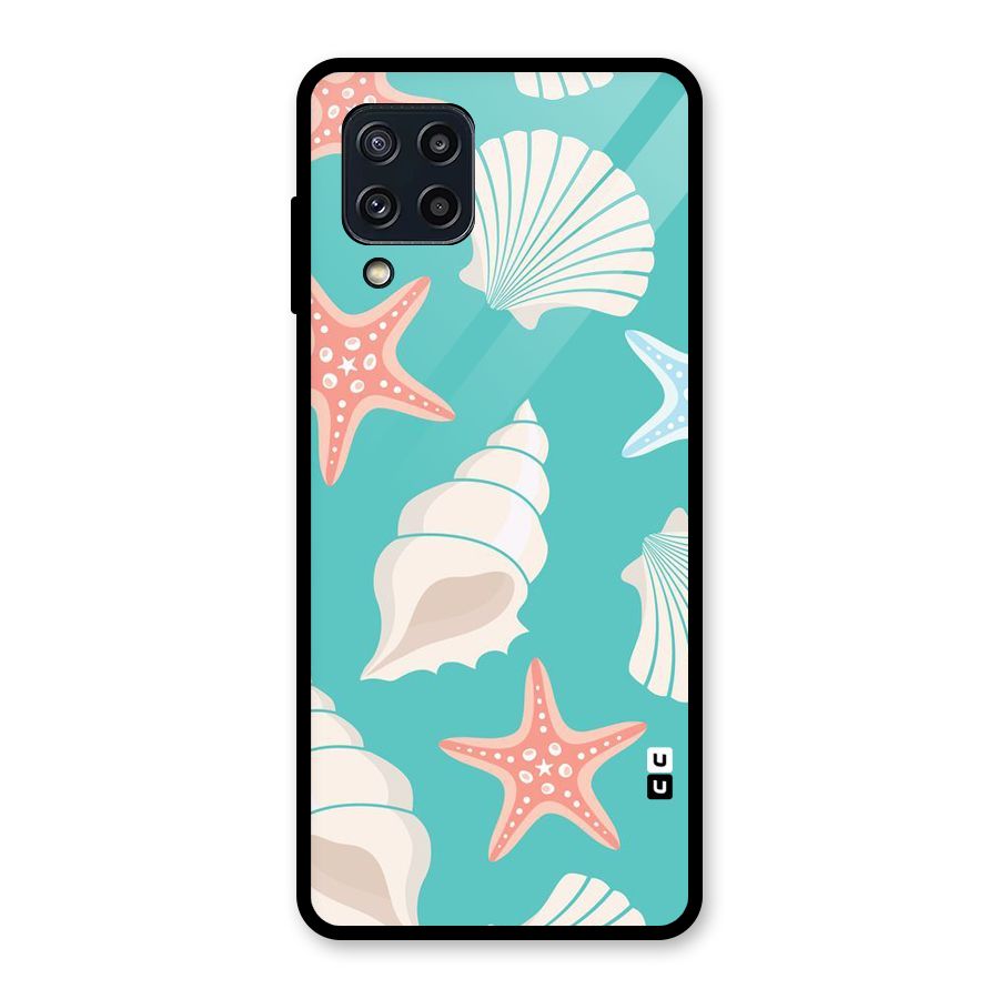 Starfish Sea Shell Glass Back Case for Galaxy M32