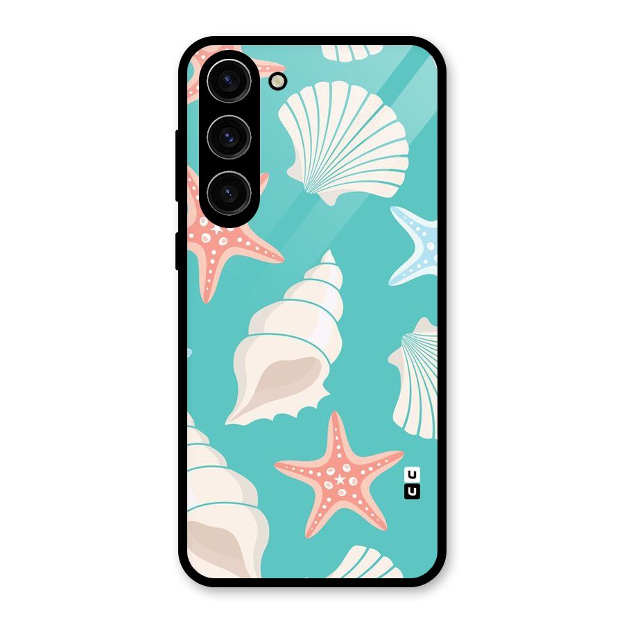 Starfish Sea Shell Glass Back Case for Galaxy S23 Plus