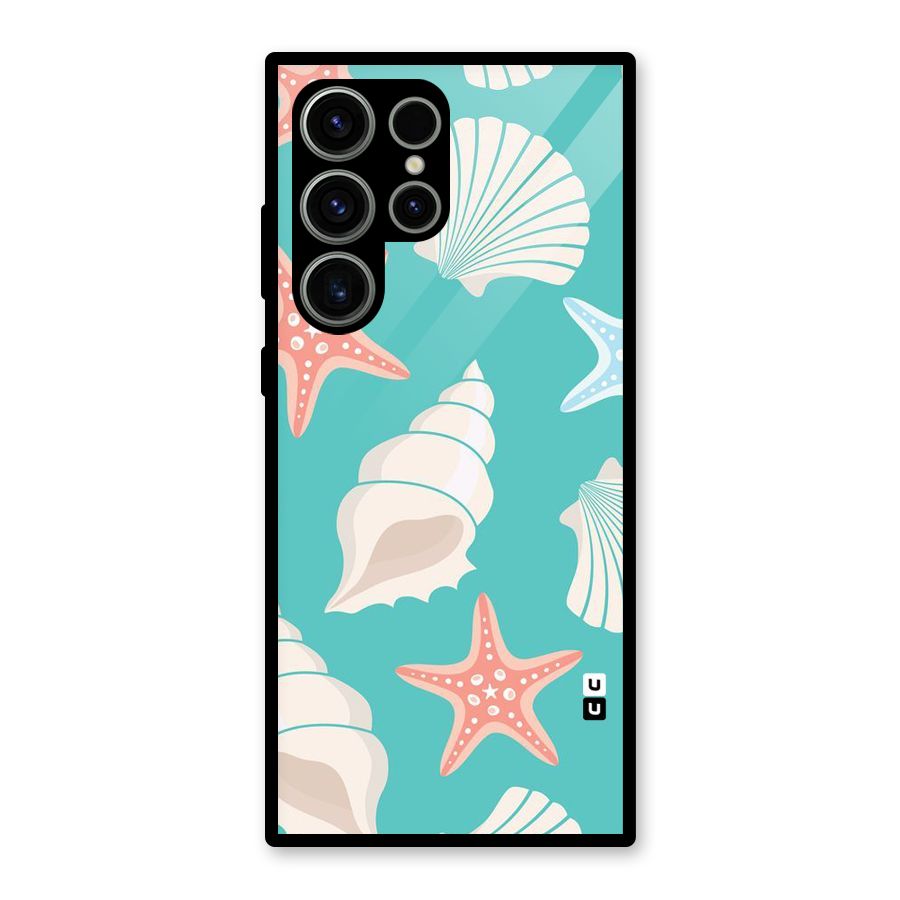 Starfish Sea Shell Glass Back Case for Galaxy S23 Ultra