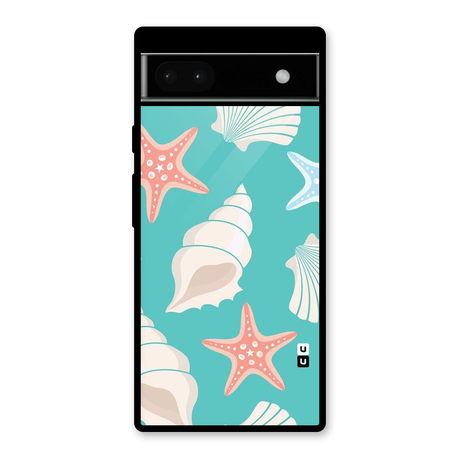 Starfish Sea Shell Glass Back Case for Google Pixel 6a