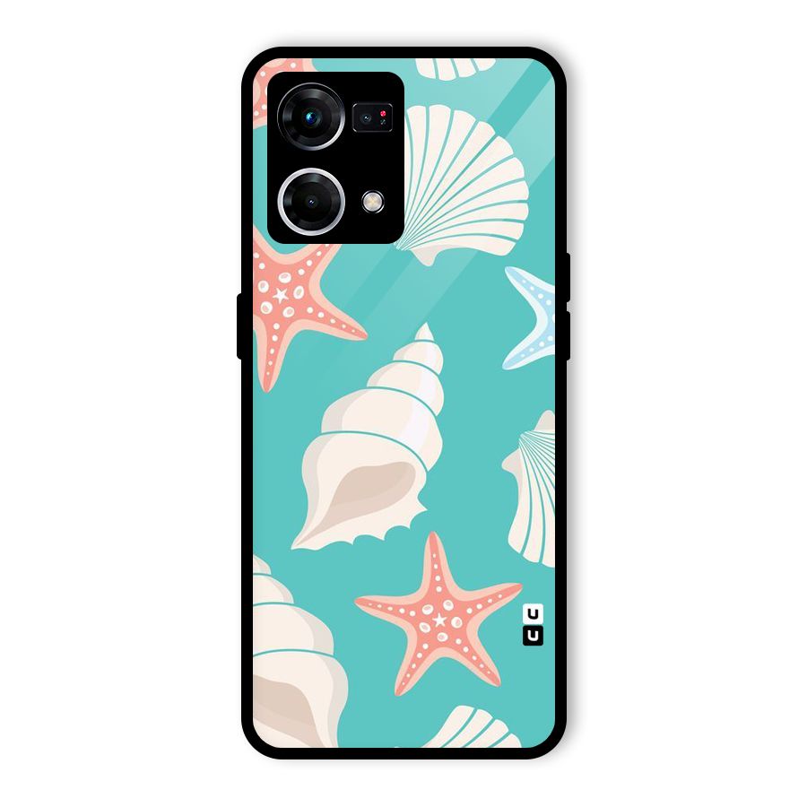 Starfish Sea Shell Glass Back Case for Oppo F21s Pro 4G