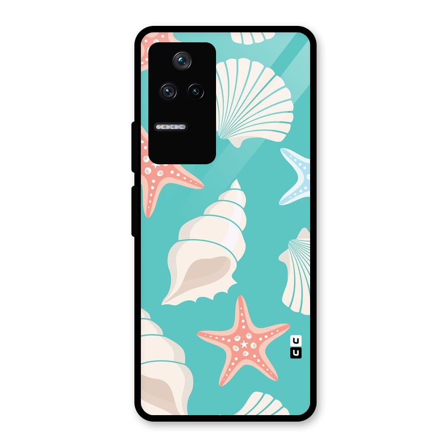 Starfish Sea Shell Glass Back Case for Poco F4 5G