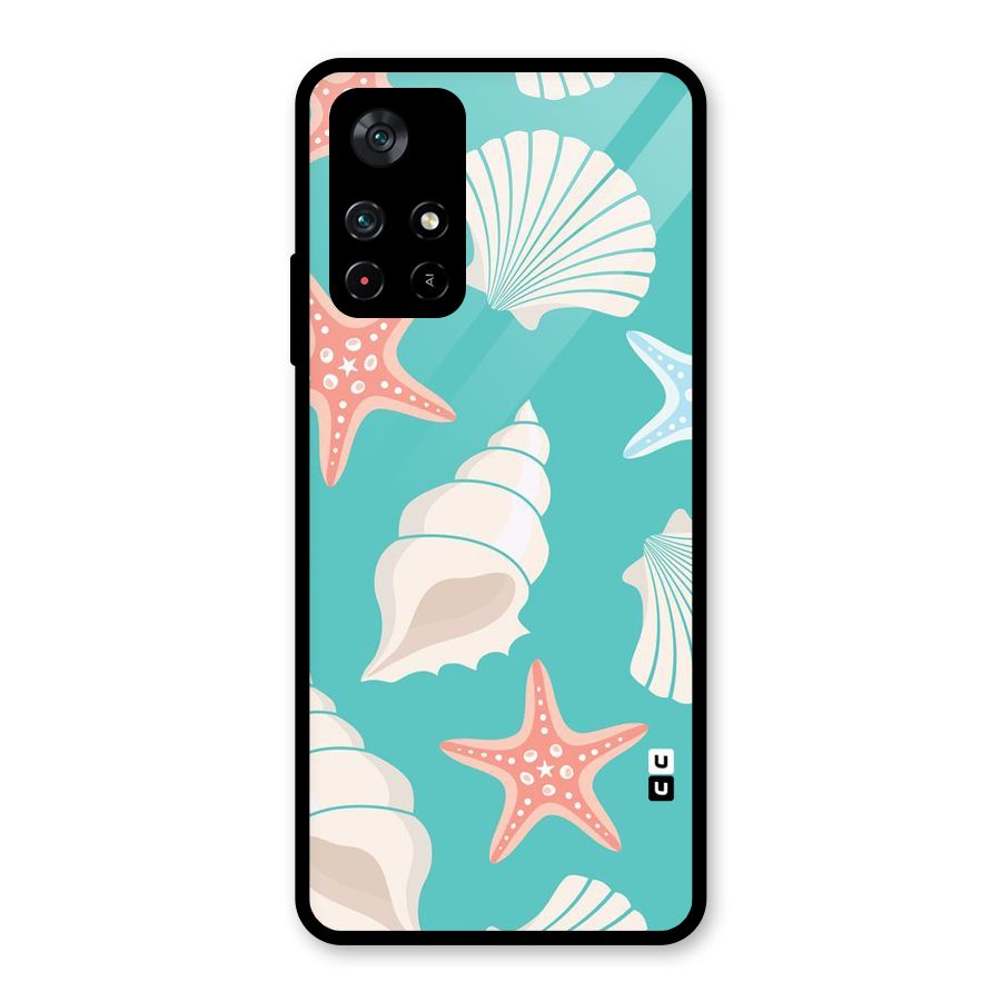 Starfish Sea Shell Glass Back Case for Poco M4 Pro 5G