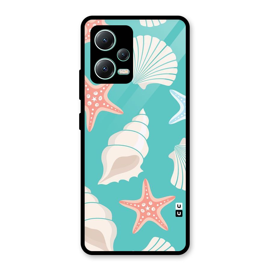 Starfish Sea Shell Glass Back Case for Redmi Note 12 5G