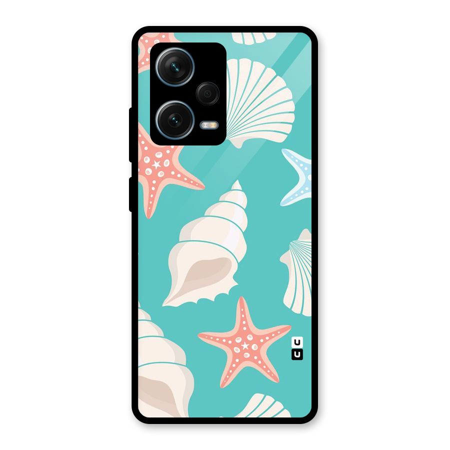 Starfish Sea Shell Glass Back Case for Redmi Note 12 Pro Plus 5G