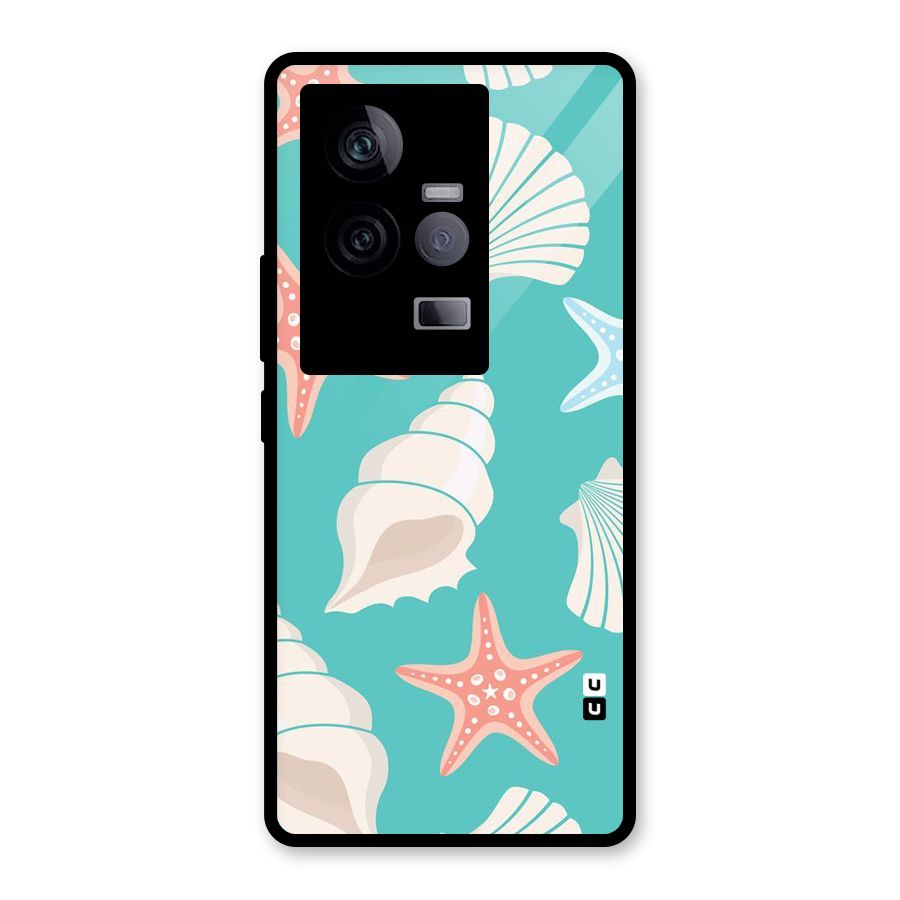 Starfish Sea Shell Glass Back Case for Vivo iQOO 11 5G