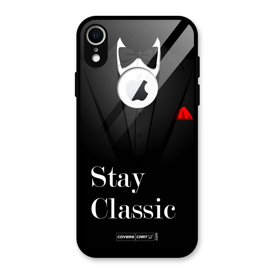 Stay Classic Glass Back Case for iPhone XR Logo Cut