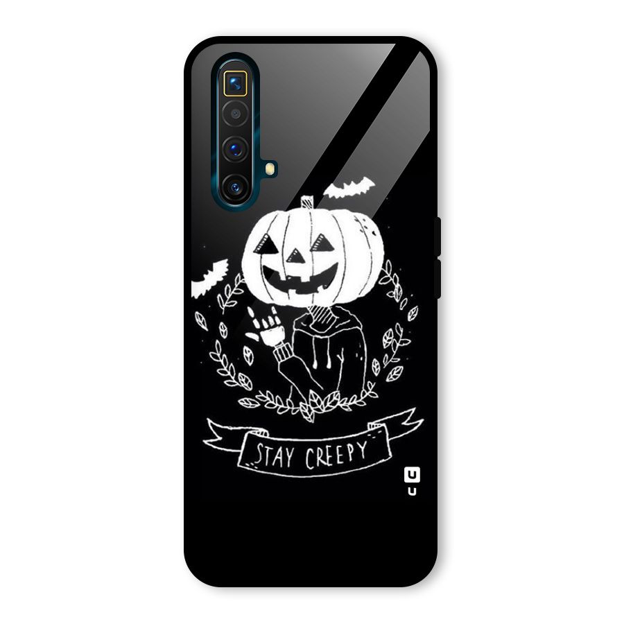 Stay Creepy Glass Back Case for Realme X3 SuperZoom