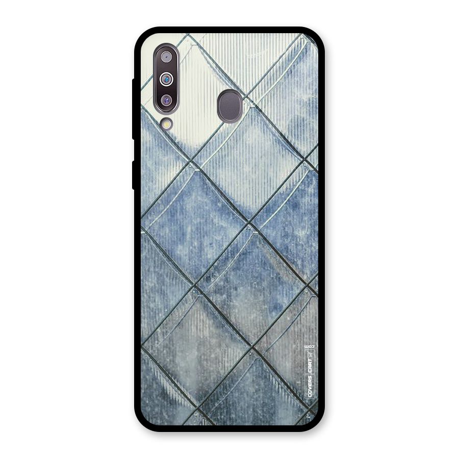 Steel Blue Pattern Glass Back Case for Galaxy M30