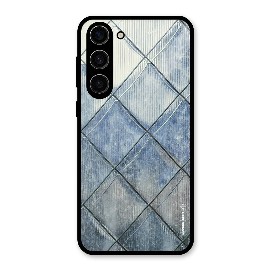 Steel Blue Pattern Glass Back Case for Galaxy S23 Plus