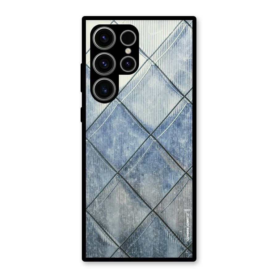 Steel Blue Pattern Glass Back Case for Galaxy S23 Ultra