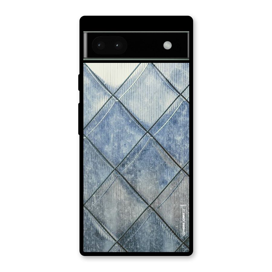 Steel Blue Pattern Glass Back Case for Google Pixel 6a