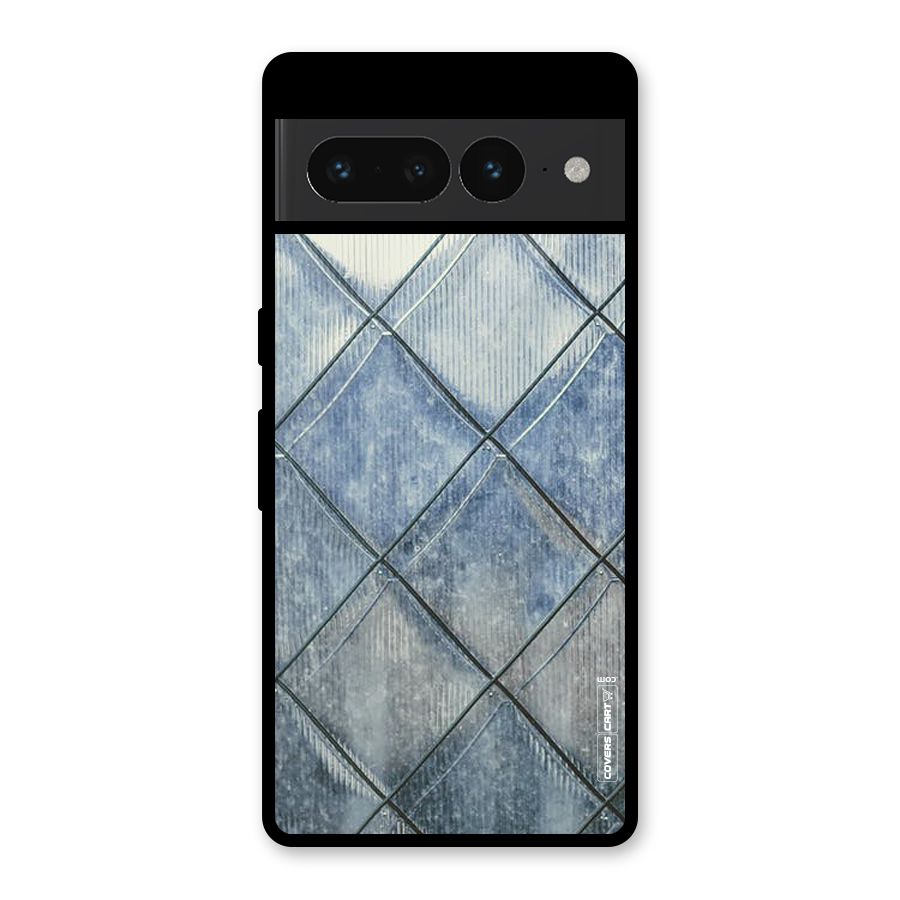 Steel Blue Pattern Glass Back Case for Google Pixel 7 Pro