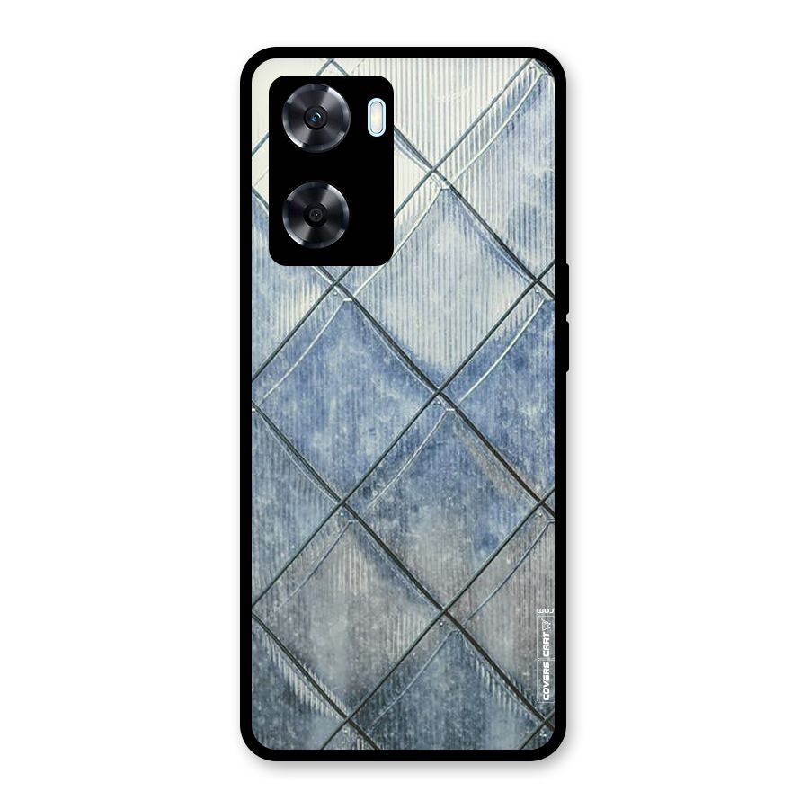Steel Blue Pattern Glass Back Case for Oppo A77