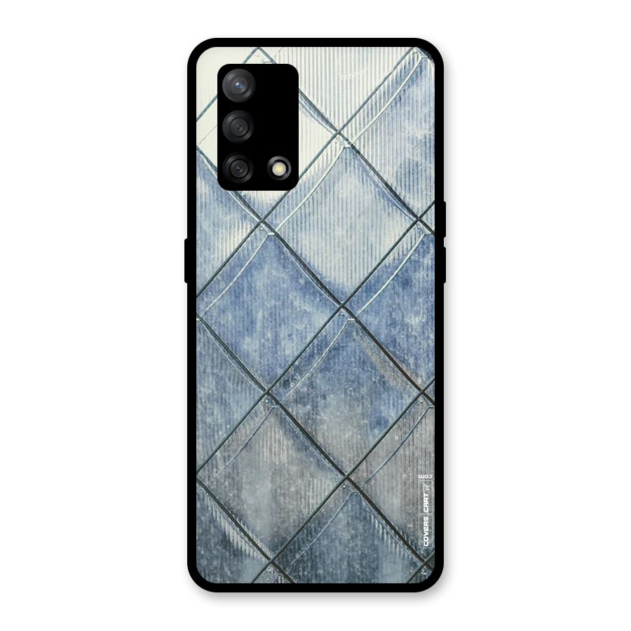 Steel Blue Pattern Glass Back Case for Oppo F19