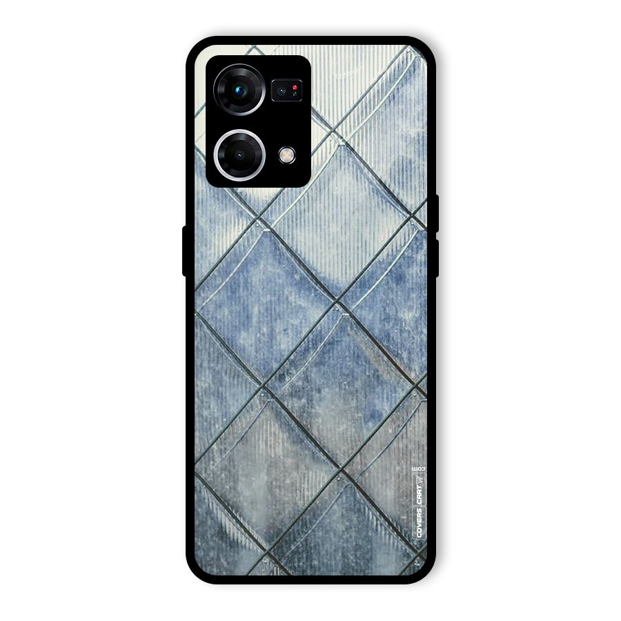 Steel Blue Pattern Glass Back Case for Oppo F21 Pro 5G