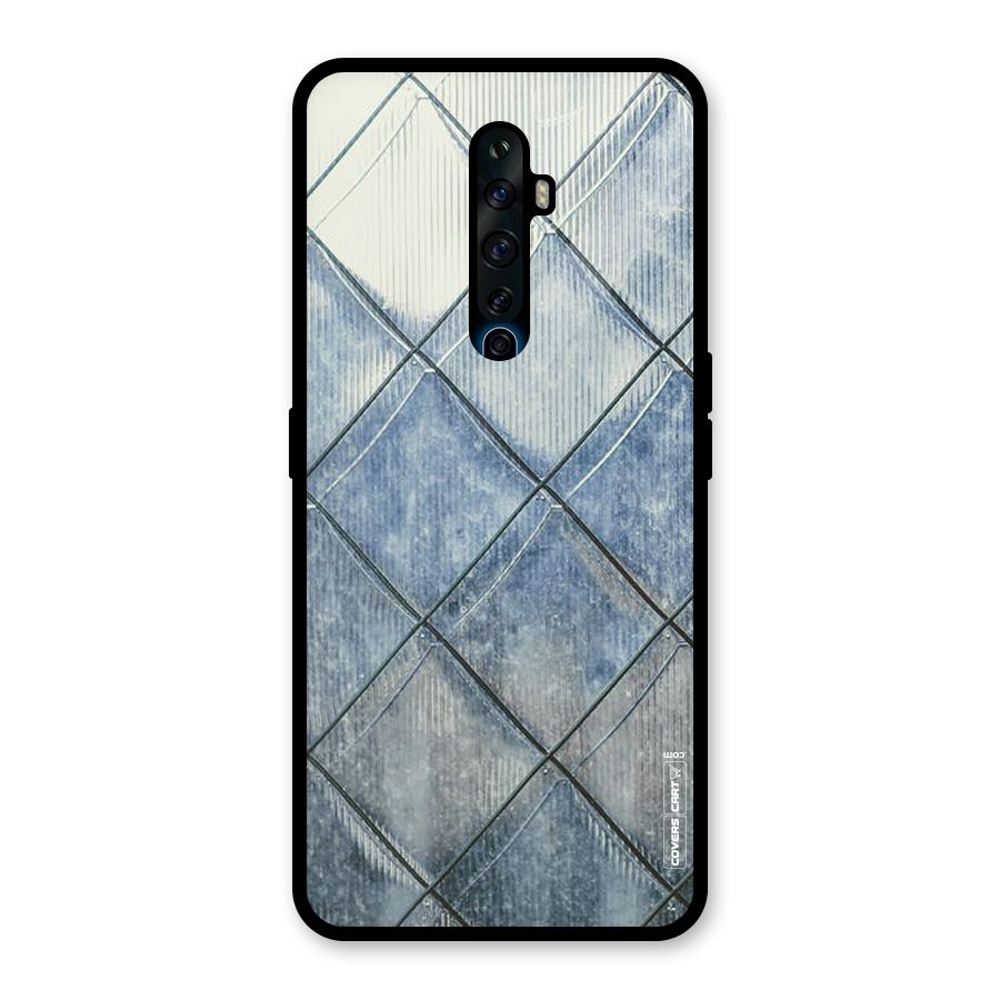 Steel Blue Pattern Glass Back Case for Oppo Reno2 F