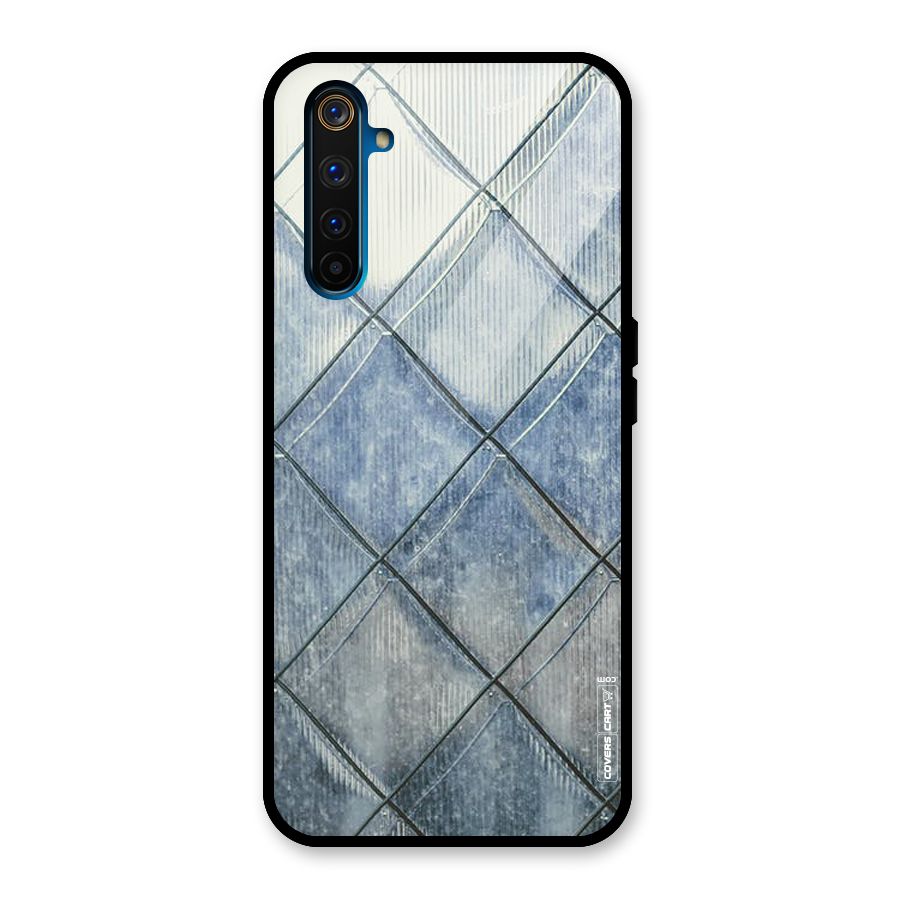 Steel Blue Pattern Glass Back Case for Realme 6 Pro