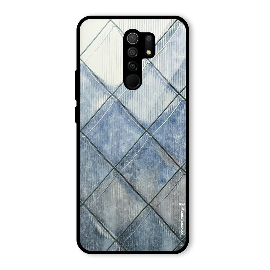Steel Blue Pattern Glass Back Case for Redmi 9 Prime