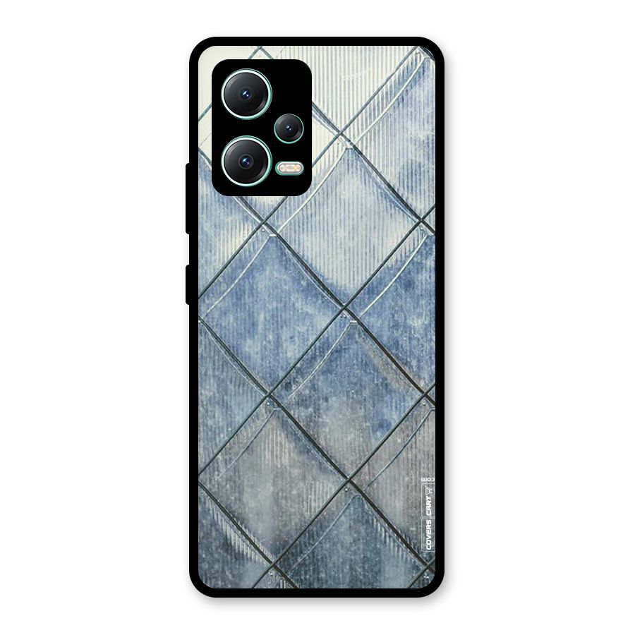 Steel Blue Pattern Glass Back Case for Redmi Note 12 5G