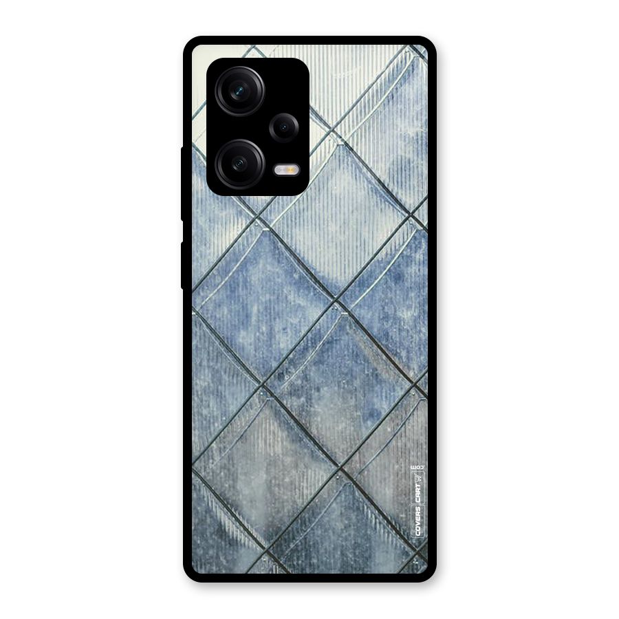 Steel Blue Pattern Glass Back Case for Redmi Note 12 Pro