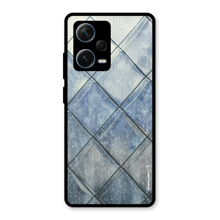 Steel Blue Pattern Glass Back Case for Redmi Note 12 Pro Plus 5G