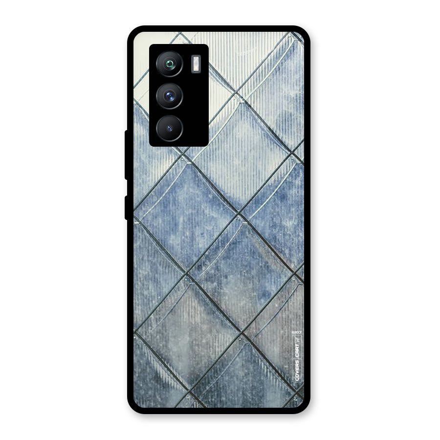 Steel Blue Pattern Glass Back Case for Vivo iQOO 9 SE